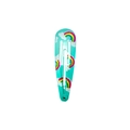 Mint green snap hair clip featuring a cute rainbow and white clouds pattern for women - Mint Green Rainbow Cloud Style (Style 30)
