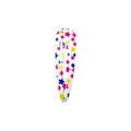 Classic white metal snap hair clip with colorful pink, yellow, and blue star patterns - White with Colorful Stars Style (Style 32)