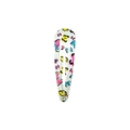 White metal drop hair clip featuring colorful butterfly print for women and girls - White Colorful Butterflies Style (Style 34)