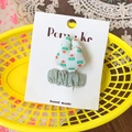 Set di fermagli per capelli fatti a mano con coniglio floreale e tessuto verde salvia - Set di fermagli per capelli / verde chiaro