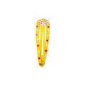 Yellow snap hair clip with pink polka dots and matching bow accent for girls - Yellow Polka Dot Bow Style (Style 37)