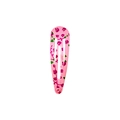 Pink floral print metal snap hair clip with vintage garden teardrop design for girls - Pink Purple Flower Style (Style 40)