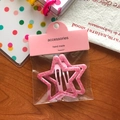 Set of two pink glitter star hair clips on display card for girls hair styling - Pink