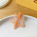 Pinza para el pelo con forma de estrella naranja mate y diseño hueco para niñas - Serie Naranja