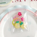 Niedliche rosa Blumen-Haarspangen und gelbe Ananas-Glitzer-Haargummis für Mädchen - Ananas und Blume