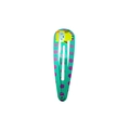 Green water drop hair clip with purple polka dots and a yellow cartoon owl decor - Cyan Owl Style (Style 44)