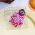 Fermaglio per capelli a stella rosa viola con glitter e etichetta fatta a mano - Rosa brillante