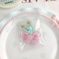 Süße minzgrüne Enten-Haarspangen und rosa Glitzer-Kirsch-Haargummi Set für Mädchen - Kirsche und Muster