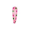 Pink metal snap hair clip for girls with magenta and green star patterns - Pink Green Magenta Stars Style (Style 46)