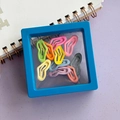 Colorful heart hair clips set in blue PE film storage box for dogs and girls - 迷你爱心款式套装 (10个装)