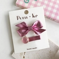 Juego de pinzas para el pelo con lazo de lentejuelas rosa y perlas para niños en tarjeta - Pinza de Pelo Lazo Strass