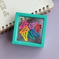 Set di fermagli per cani a forma di stella in vari colori caramella in una custodia verde - Stile Mini Stella della Fortuna