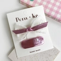 Set de pinzas para el cabello con lazo de encaje rosa y perlas en tarjeta artesana - Clip de Pelo Encaje Perla