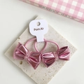 Coleteros de lazo metálico rosa con perla en tarjeta de exhibición para niñas - Goma para el Cabello Lazo de Perlas