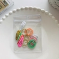 Cute kids hair accessory set with colorful sequin clips and elastic ties in a clear bag - Small Scrunchies With Sequins