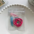 Sparkly glitter snap clips and assorted elastic hair ties set in clear poly bag packaging - Large Sequins Hair Clips And Scrunchies
