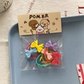 Colorful woven elastic hair ties set with matte bow accents in vibrant dopamine colors - Bow Hair Tie