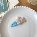 Fermaglio per capelli azzurro con decorazione a forma di coniglietto a quadretti per bimbi - Molletta Coniglio a Quadretti / Blu