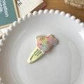 Graziosa clip per capelli con sfumatura arcobaleno e motivo a stelle per bambine - Molletta Coniglio Stella / Giallo