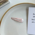 Fermaglio BB rosa semitrasparente con stelle rosse per bambine in piatto di ceramica - Stile Stella Rossa (NK967) / Clip a Goccia Stella