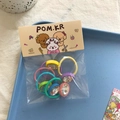 Süßes Set aus bunten Kinderhaargummis mit Strasssteinen und Teddybär-Verpackung - Strass Haargummi