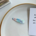 Cute gradient colorful teardrop BB hair clip with round white accent for girls - Gradient Multicolor Style (NK967) / Multicolor Teardrop Clip