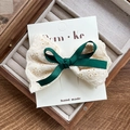 Fermaglio per capelli in pizzo crema fatto a mano con fiocco verde scuro e perla - Fermaglio Fiocco Plaid