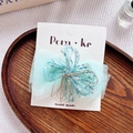 Pince à cheveux noeud en tulle vert menthe fait main avec paillettes brillantes - Pince Nœud Dentelle Paillettes
