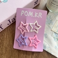 Set de 4 pinzas para el cabello mate con forma de estrella en rosa y violeta - Pentagrama