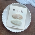 Set de dos horquillas de encaje crema hechas a mano con bordados de rosas y perlas - Pinza de Pelo de Flor de Encaje