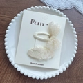 Ensemble de barrettes mignonnes en dentelle beige avec nœud et fleur en relief - Barrette nœud en dentelle