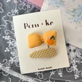 Lot de barrettes à cheveux pour enfants avec broderie de fruits et nœud jaune - Orange Orange