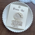 Lot de 2 barrettes chic en dentelle crème avec perles et détails de fleurs au crochet - Barrette Fleur Nœud Tissu Dentelle