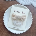 Ensemble fait main de barrettes à cheveux avec nœud en dentelle beige pour enfants - Barrette Nœud Deux Fleurs