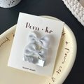 Lot de 3 barrettes à cheveux argentées avec nœuds et cœur scintillant sur carte - Style de Nœuds Multiples