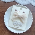 Ensemble de barrettes à cheveux en dentelle beige avec nœud et fleurs pour filles - Barrette Nœud Trois Fleurs