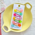 Lot de sept barrettes à perles colorées pour filles aux nuances vives assorties - Perle Ronde Gelée