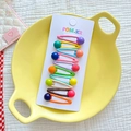 Lot de 10 barrettes BB colorées pour filles en métal avec décorations perlées - Haricot Rond Coloré