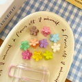 Lot de 10 mini pinces à cheveux en forme de fleurs aux couleurs macaron mates - Pince À Cheveux Fleur
