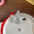 Sparkling silver star hair clip with glitter finish and vintage style duckbill clasp - Silver Star Style