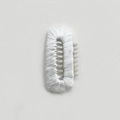 White woven rope pet hair clip with anti-slip teeth for dogs like Teddy or Maltese - Medium / White