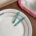 Set di due fermagli per capelli a stella blu morandi con finitura opaca per ragazze - [2] Una Coppia Di Stelle Verde Pavone