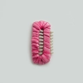 Pink hand-wrapped thread pet BB hair clip for dogs with rectangle shape design - Medium / Pink