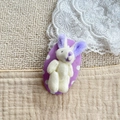 Simpatica molletta per capelli a forma di coniglio con base a pois viola per bimbe - Orso Viola a Pois