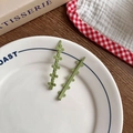 Pair of avocado green flower hair clips with a matte finish for girls' styling - Matcha Green Flower