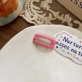 Pink hand-woven mini BB hair clip for dogs and girls with candy color texture - Rose Red Large