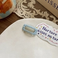 Mini light blue woven texture BB hair clip for dogs with non-slip comb teeth design - Blue Large