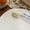 Mini yellow BB hair clip with woven edge and anti-slip plastic teeth for children - Yellow Large