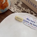 Mini rectangular pale yellow knitted BB hair clip for dogs and girls with cozy texture - Yellow Medium