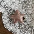 Fermaglio per capelli a forma di stella rosa pallido con glitter e base dorata - Molletta a Stella